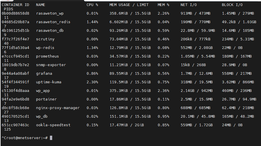 monitoring docker resource cpu ram
