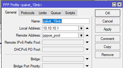 atur bandwidth pppoe mikrotik