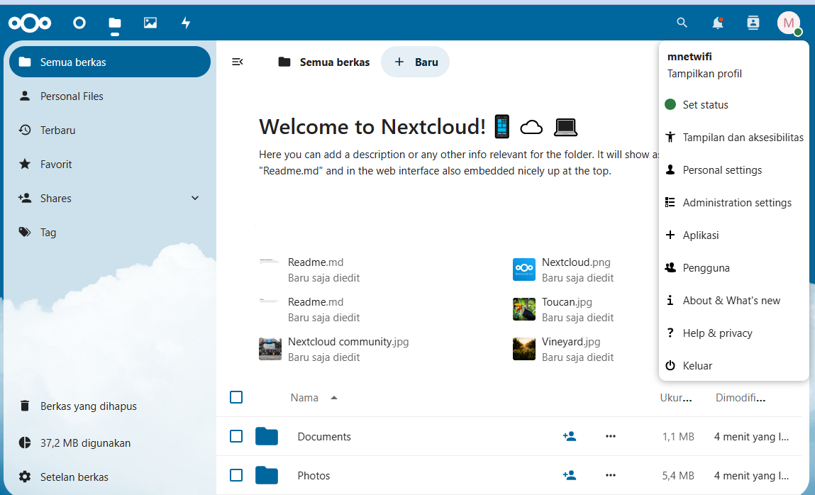 instal nextcloud docker